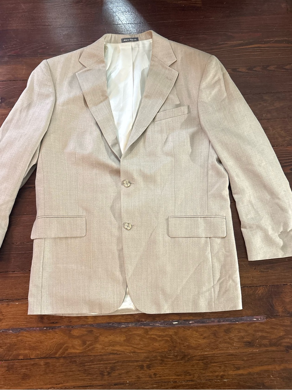 Oscar de la renta cream wool silk blend vintage suit jacket size 44L